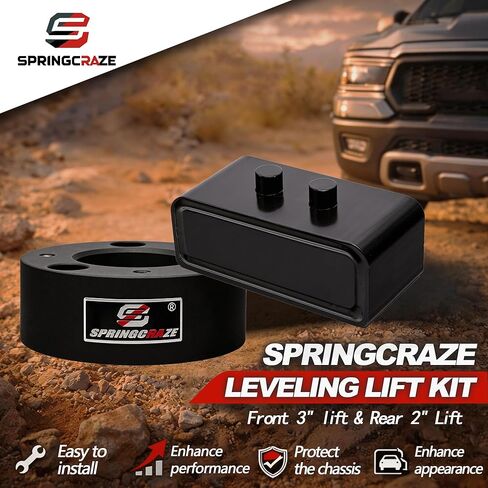 Leveling Lift Kit 3" Front + 2" Rear for 2004-2020 F150 2WD 4WD, Leveling kit with Strut Spacers, Blocks & Extended U-Bolts & Sound Isolator in Saudi Arabia