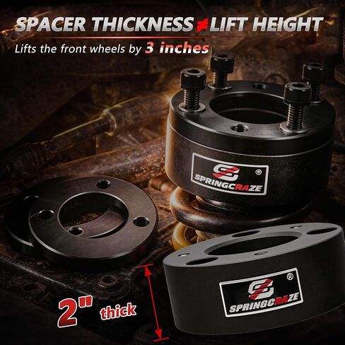 Leveling Lift Kit 3" Front + 2" Rear for 2004-2020 F150 2WD 4WD, Leveling kit with Strut Spacers, Blocks & Extended U-Bolts & Sound Isolator in Saudi Arabia