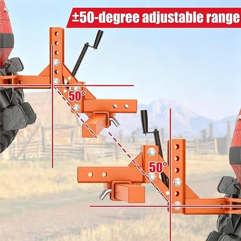 Heavy Duty Manual Implement Lift for ATV/UTV – 1-Point Lift System, 2-Inch Receiver, 50" Wide, Durable Material Handling Chain Accessory, Ergonomic Design – Orange in Saudi Arabia