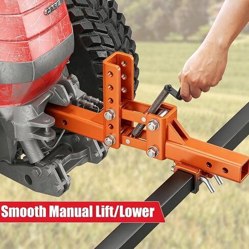 Heavy Duty Manual Implement Lift for ATV/UTV – 1-Point Lift System, 2-Inch Receiver, 50" Wide, Durable Material Handling Chain Accessory, Ergonomic Design – Orange in Saudi Arabia