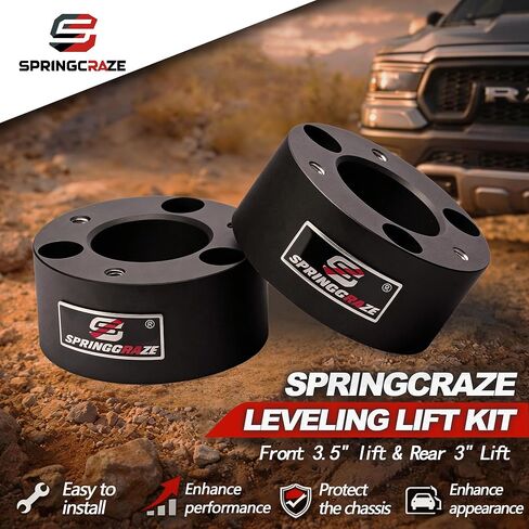 Leveling Lift Kit 3.5" Front + 3" Rear 2009-2025 Ram 1500 4WD,with Sound Isolator Reduces Wear and Vibration During Driving. in Saudi Arabia
