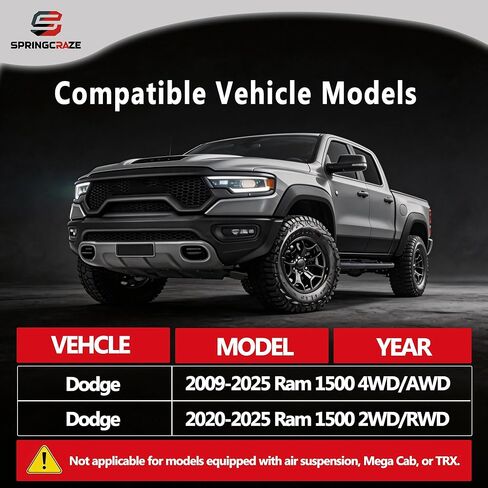 Leveling Lift Kit 3.5" Front + 3" Rear 2009-2025 Ram 1500 4WD,with Sound Isolator Reduces Wear and Vibration During Driving. in Saudi Arabia