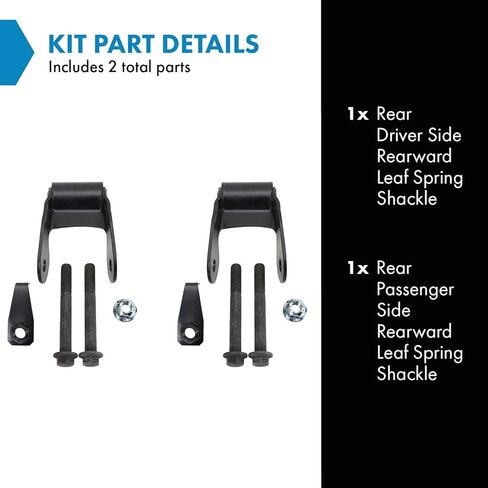 TRQ Rear Rearward Leaf Spring Shackle Compatible with 2008-2016 Ford F-250 Super Duty F-350 Super Duty F-450 in Kuwait