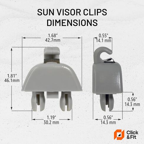 Click&Fit Sun Visor Hook Clip Bracket Compatible with Audi A6 A7 A8 S6 S7 S8 2005-2015, VW Passat 2012-2015 - Sun Visor Retainer Holder Hanger Bracket Replacement 4F0857561 6RD857561 in Kuwait
