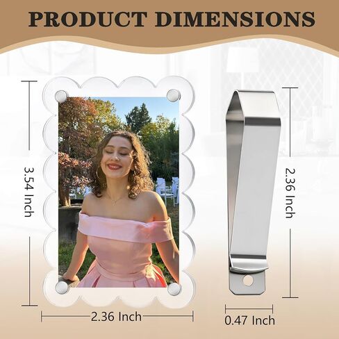 Car Visor Photo Clip, Personalized Car Visor Picture Frame, Automotive Interior Decor, 5-Second Setup, Magnetic Seal, Strong Non-Slip Adhesion, Dual Horizontal/Vertical Display, Pack of 2 in Saudi Arabia