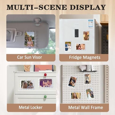 Car Visor Photo Clip, Personalized Car Visor Picture Frame, Automotive Interior Decor, 5-Second Setup, Magnetic Seal, Strong Non-Slip Adhesion, Dual Horizontal/Vertical Display, Pack of 2 in Saudi Arabia
