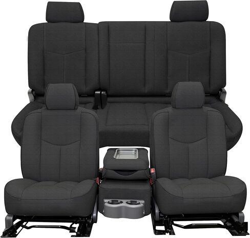 Thickened Composite Fabric Seat Covers for Chevy Silverado & GMC Sierra 1500 1999-2006 & Classic Soft Foam-Padded Front&Rear Covers Easy to Clean & Install-Black in Saudi Arabia