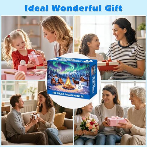 4-Pack 100 Piece Puzzle, Four Seasons Scenery 100 Piece Puzzles for Adults Seniors, Nature Landscape Large Piece Jigsaw Puzzles for Seniors Adults Educational Jigsaw Puzzles 100 Pieces (15x10 in) in Saudi Arabia