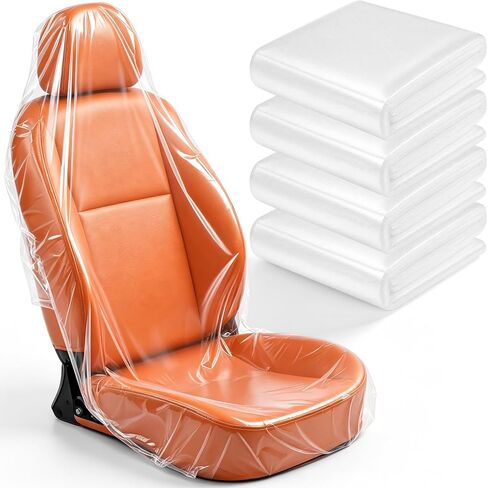Pushglossy 1000 Pcs Disposable Car Seat Covers Bulk Plastic Clear Seat Covers for Cars Universal Car Protector Accessories Keep Interior Tidy for Chairs Travel in Kuwait
