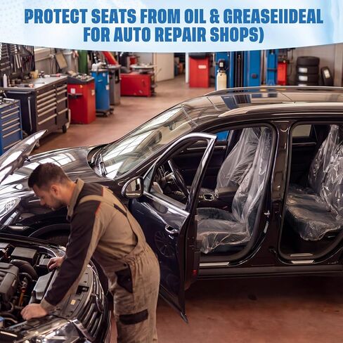 Pushglossy 1000 Pcs Disposable Car Seat Covers Bulk Plastic Clear Seat Covers for Cars Universal Car Protector Accessories Keep Interior Tidy for Chairs Travel in Kuwait