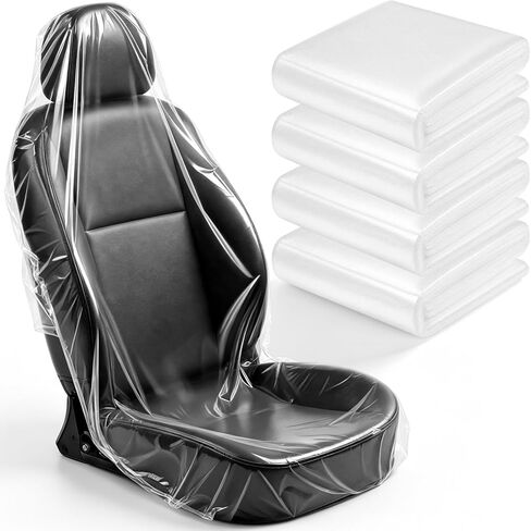 Pushglossy 1000 Pcs Disposable Car Seat Covers Bulk Plastic Clear Seat Covers for Cars Universal Car Protector Accessories Keep Interior Tidy for Chairs Travel in Kuwait