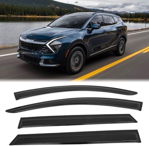FREEMOTOR802 Tape-on Window Deflectors Fits 2023-2025 Kia Sportage, Rain Guards Side Window Visors Wind Deflectors Vent Visors Smoke Tinted Acrylic 4PCS in Kuwait