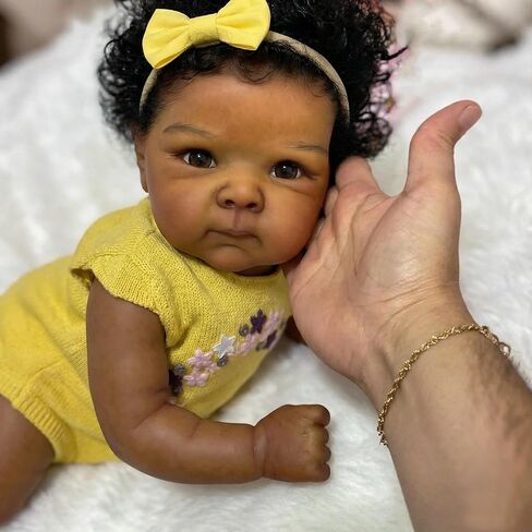 Zero Pam Black Reborn Baby Dolls Full Body Vinyl-18 in Realistic Baby Doll, Black Reborn Dolls Girls, African American Babys Girl, Real Life Babys Doll with Accessories in Kuwait