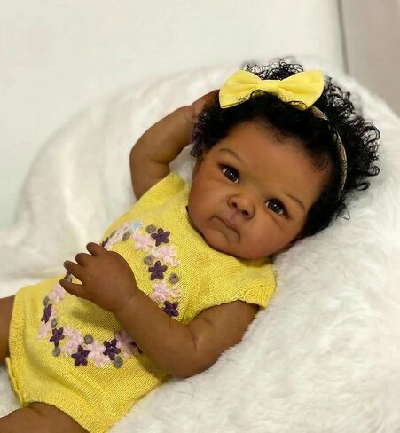 Zero Pam Black Reborn Baby Dolls Full Body Vinyl-18 in Realistic Baby Doll, Black Reborn Dolls Girls, African American Babys Girl, Real Life Babys Doll with Accessories in Kuwait