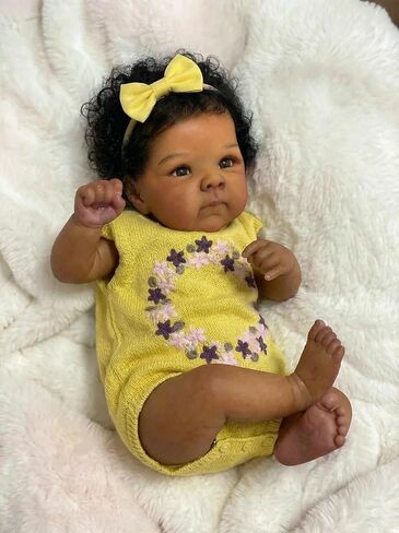 Zero Pam Black Reborn Baby Dolls Full Body Vinyl-18 in Realistic Baby Doll, Black Reborn Dolls Girls, African American Babys Girl, Real Life Babys Doll with Accessories in Kuwait