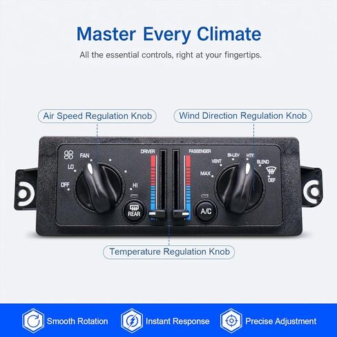 HVAC Heater Control Panel Compatible with 2001 2002 2003 2004 Buick Regal GS LS 3.8L V6, Replacement for 10308120 599199 Manual A/C Control in Saudi Arabia