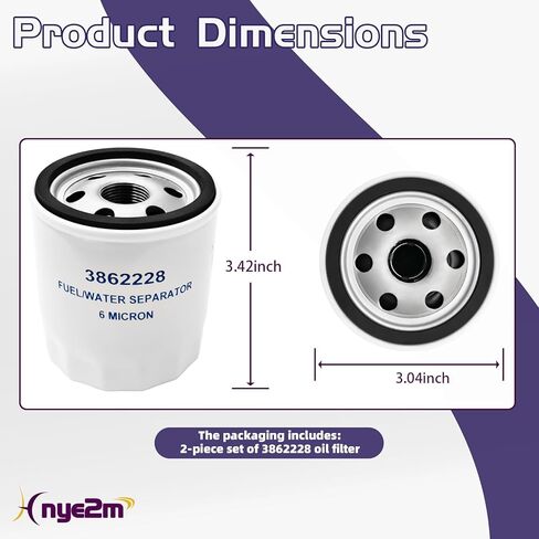 3862228 3852413 3851218 3847644 Fuel Water Separating Filter replacement For Volvo Penta carbureted & fuel injected engines 4.3, 5.0, 5.7, 5.8, 7.4, 8.1, 8.2 from 1993 and up (2 pcs) in Saudi Arabia