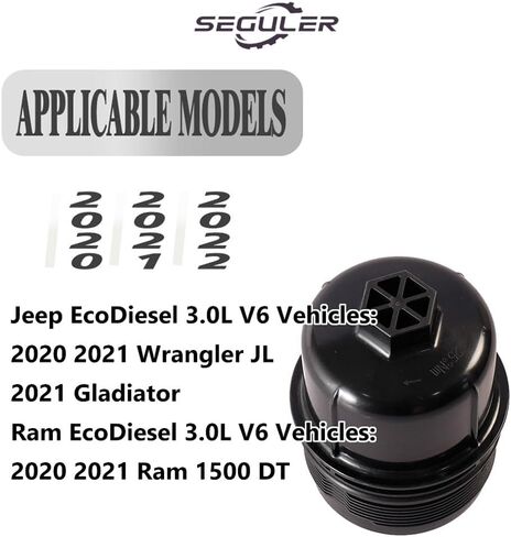 فلتر زيت المحرك 68507598AA ومجموعة فلتر الوقود 68436631AA المتوافقة مع 2020-2023 Ram 1500 وJeep Wrangler/Gladiator EcoDiesel 3.0L V6 استبدال 68498720AA PF46152 in Kuwait