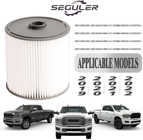 فلتر زيت المحرك 68507598AA ومجموعة فلتر الوقود 68436631AA المتوافقة مع 2020-2023 Ram 1500 وJeep Wrangler/Gladiator EcoDiesel 3.0L V6 استبدال 68498720AA PF46152 in Kuwait