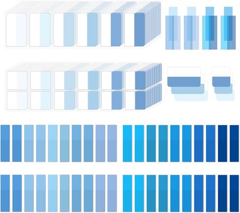 BAYTORY 980 Sheets Transparent Index Tabs, Gradient Color Memo Stickers Page Markers, Self-Adhesive Translucent Writable Tabs for Annotating Books, Bible Notebook School Supplies (Blue) in Kuwait