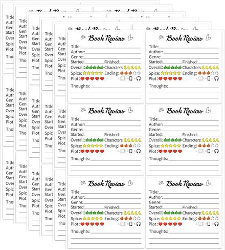 90 PCS Book Review Stickers, Minimalist Design Self-Stick Labels for Readers and Book Clubs, 2.75 x 2.95 Inches in Saudi Arabia