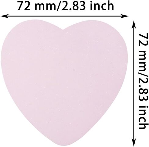 ONLYKXY Glitter Heart Shape Transparent Sticky Notes for Annotating,2.8in Pastel Color Waterproof Index Sticker Self-Stick Book Tabs Soft PET Marker Memo Pad for Home School Office (2, Pink) in Kuwait