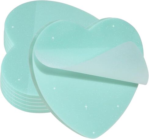 ONLYKXY Glitter Heart Shape Transparent Sticky Notes for Annotating,2.8in Pastel Color Waterproof Index Sticker Self-Stick Book Tabs Soft PET Marker Memo Pad for Home School Office (2, Pink) in Kuwait