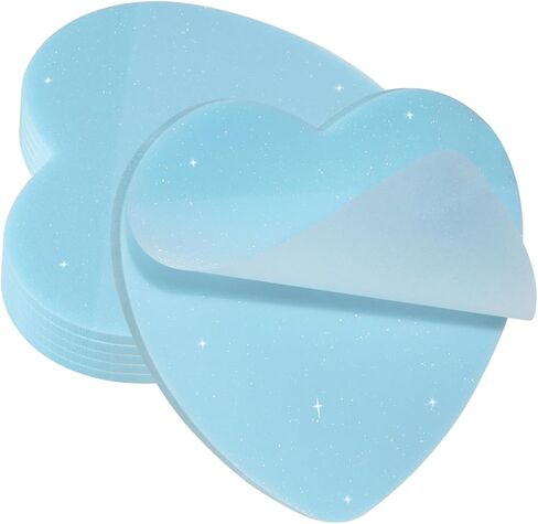 ONLYKXY Glitter Heart Shape Transparent Sticky Notes for Annotating,2.8in Pastel Color Waterproof Index Sticker Self-Stick Book Tabs Soft PET Marker Memo Pad for Home School Office (2, Pink) in Kuwait