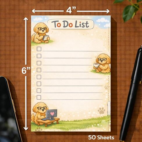 Goldendoodle Sticky Notes Gifts,50 Sheets 4x6 Inch Pet-Themed Notepad, Goldendoodle Lover Gift Dog Mom Dad Stationery Stuff Decor, Birthday Gifts for Men, Women, Office Coworker, Friend in Saudi Arabia