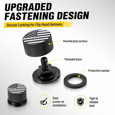 8 Pieces Pipeliner Helmet Fasteners - 1 Pair Black USA Flag Aluminum Headgear Replacement Parts, Anti-Rust Screws Compatible with Flip Hood (Black-zw) in Saudi Arabia