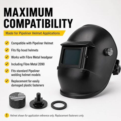 8 Pieces Pipeliner Helmet Fasteners - 1 Pair Black USA Flag Aluminum Headgear Replacement Parts, Anti-Rust Screws Compatible with Flip Hood (Black-zw) in Saudi Arabia