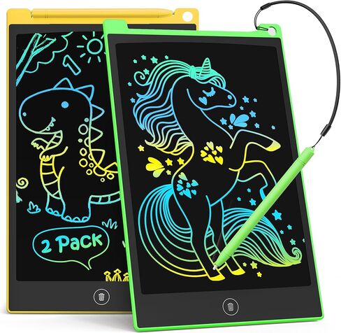 TECJOE 2 Pack LCD Writing Tablet, 8.5 Inch Colorful Doodle Board Drawing Tablet for Kids, Kids Travel Games Activity Learning Toys Birthday Gifts for 3 4 5 6 Year Old Boys and Girls Toddlers in Saudi Arabia