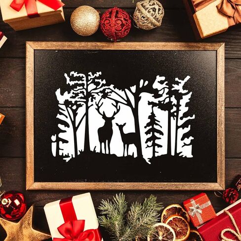 FINGERINSPIRE Deer Forest Stencils - 11.6x8.3 inch Plastic Forest Deer Drawing Painting Stencils for Wood Walls, Fabric, Airbrush in Kuwait