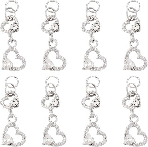 Craftdady Alloy Glass Heart Pendants Glass Heart Shaped Charms Hollow Metal Sweet Love Charms for DIY Crafts Jewelry Making Necklace Earring Valentine Day in Kuwait