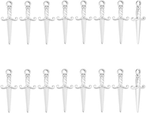 UNICRAFTALE Sword Pendants Stainless Steel Dagger Charms Punk Earring Sword Charms Metal Bracelets Charm for DIY Jewelry Making in Kuwait