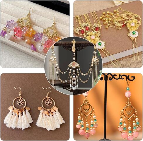 PH PandaHall 96pcs 12 أنماط خمر هوب الأقراط سحر الذهبي تخريمية الثريا موصل كبير التبتية زهرة Dreamcatcher سحر قلادة لأقراط تتدلى DIY صناعة المجوهرات صياغة، 1.1 ~ 1.7 بوصة in Kuwait