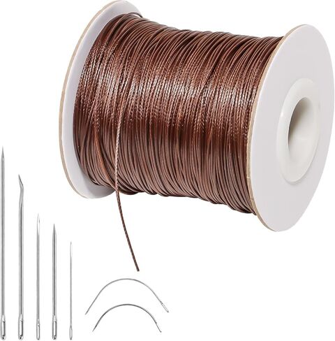 175 Yards Waxed Thread，0.5mm Brown Heavy Duty Handmade Wax Upholstery Needle Thread for Leather,Book Binding,Craft in Saudi Arabia