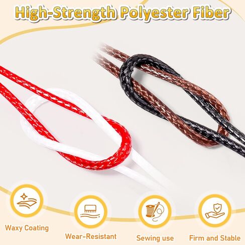 175 Yards Waxed Thread，0.5mm Brown Heavy Duty Handmade Wax Upholstery Needle Thread for Leather,Book Binding,Craft in Saudi Arabia