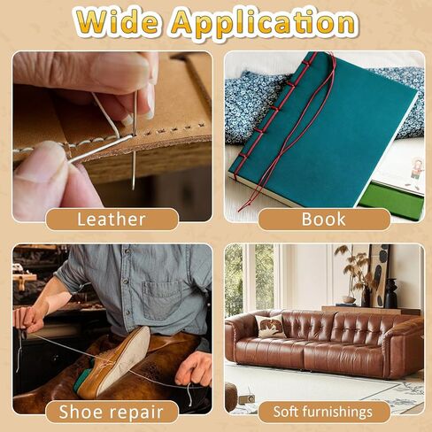 175 Yards Waxed Thread，0.5mm Brown Heavy Duty Handmade Wax Upholstery Needle Thread for Leather,Book Binding,Craft in Saudi Arabia