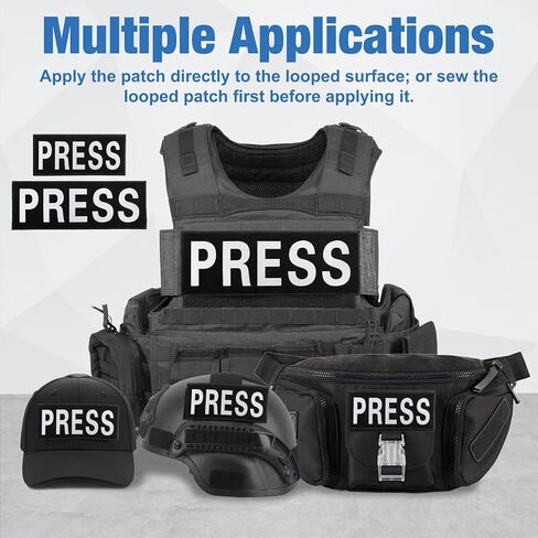 2 PCS Reflective Press Patch Night Vision & Reflective Printed Letters Patches with Hook & Loop for Guard Vest Jacket Back Panel, Small (5.7" x 2.5"), Large (10.7" x 3.9") in Saudi Arabia