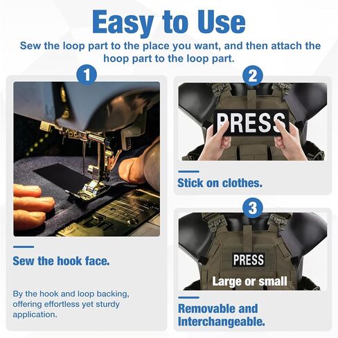 2 PCS Reflective Press Patch Night Vision & Reflective Printed Letters Patches with Hook & Loop for Guard Vest Jacket Back Panel, Small (5.7" x 2.5"), Large (10.7" x 3.9") in Saudi Arabia