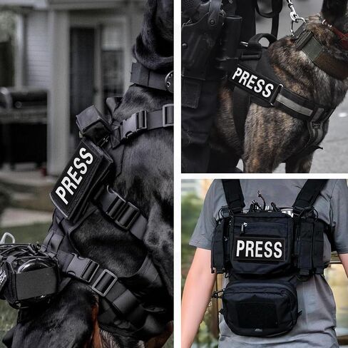 2 PCS Reflective Press Patch Night Vision & Reflective Printed Letters Patches with Hook & Loop for Guard Vest Jacket Back Panel, Small (5.7" x 2.5"), Large (10.7" x 3.9") in Saudi Arabia