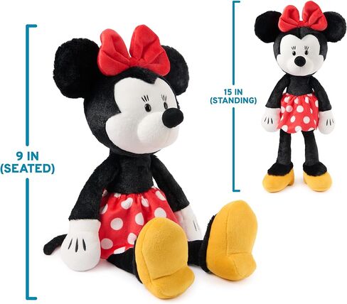 GUND Disney Official Minnie Mouse Toothpick Plush, Mickey and Friends, Disney Stuffed Animal for Ages 1 and Up, Black/White, 15" in Kuwait