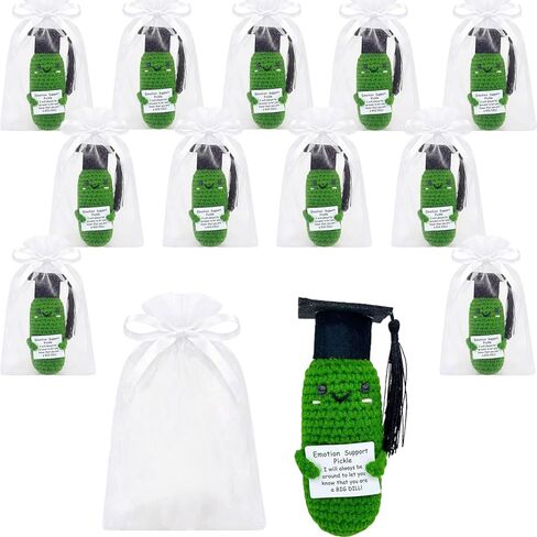 12 Pcs Graduation Emotional Support Pickle High School College 2026 Graduation Decorations Gifts for Women for Women Men Him Her Graduates of Class 2026 Classroom Prizes Positive Pickle Crochet in Saudi Arabia