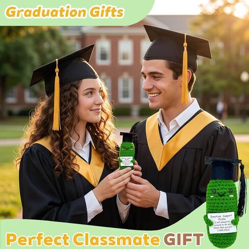12 Pcs Graduation Emotional Support Pickle High School College 2026 Graduation Decorations Gifts for Women for Women Men Him Her Graduates of Class 2026 Classroom Prizes Positive Pickle Crochet in Saudi Arabia