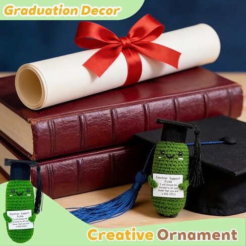 12 Pcs Graduation Emotional Support Pickle High School College 2026 Graduation Decorations Gifts for Women for Women Men Him Her Graduates of Class 2026 Classroom Prizes Positive Pickle Crochet in Saudi Arabia