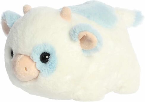 Aurora® Adorable Spudsters™ Bonnie Blueberry Cow™ Stuffed Animal - Round Shape Makes for Comforting Cuddles - Perfect for Kids All Ages and Animal Loving Adults - Blue 10.5 Inches in Kuwait