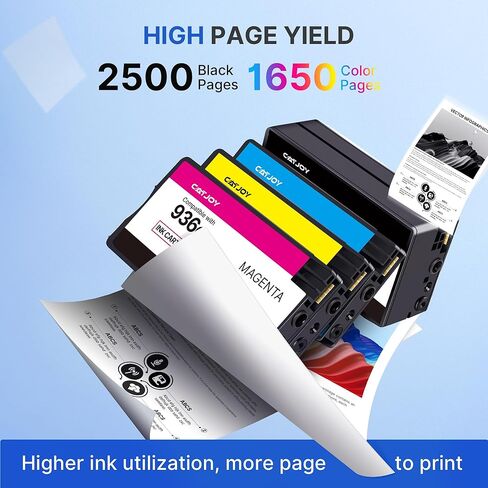 936e Ink Cartridges for HP Printers Replacement for HP 936 936e Ink Cartridges Black and Color Combo Pack for HP936 936e for HP OfficeJet Pro 9125e 9120e 9135e 9730e 9130e 9720e 9122e Printer, 4 Packs in Saudi Arabia