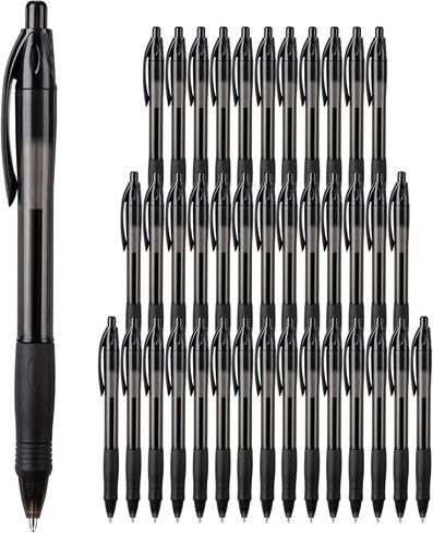 Retractable Ballpoint Pens, 30 Pack Pens Bulk Black Ink Click Pens with Soft Grip, Medium Point (1.0mm), Smooth Writing No Bleed for Office, School, Nurse, Server, Note Taking, Journaling in Saudi Arabia