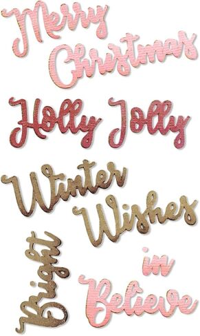 Sizzix Thinlits Dies Christmas Phrases by Jen Long, 9-Pack, Multicolor in Kuwait